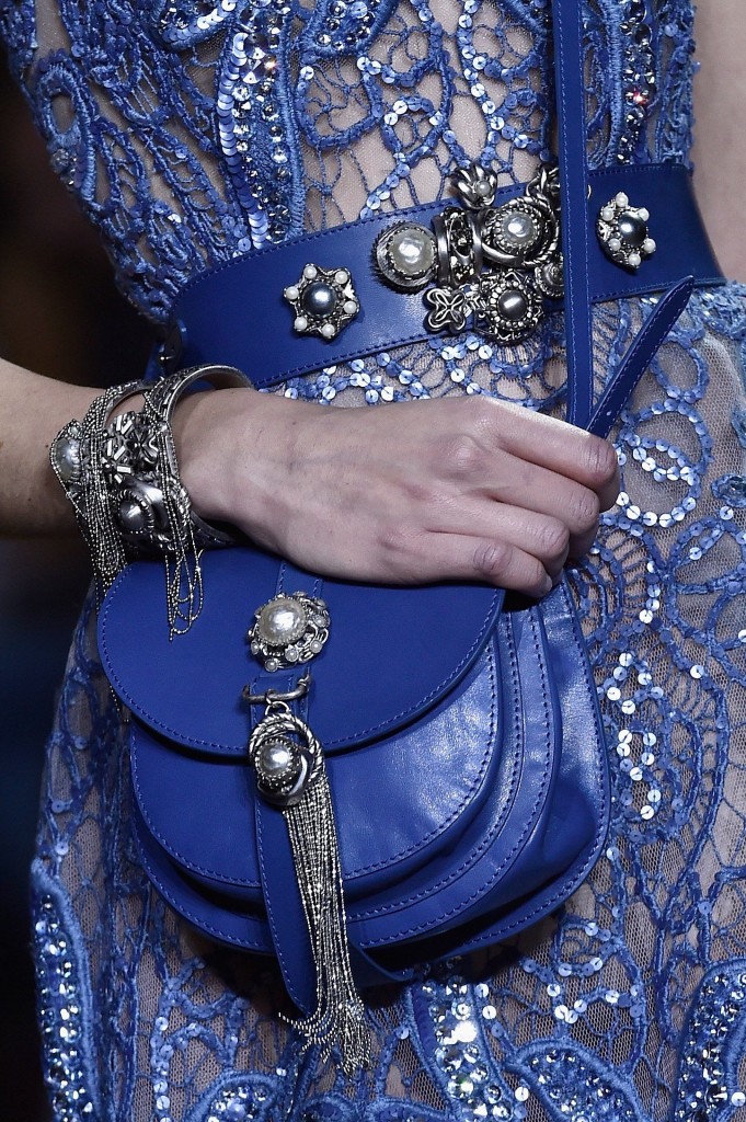 bag A model walks the runway during the Elie Saab Spring Summer 2016 show as part of Paris Fashion Week on January 27, 2016 in Paris, France.