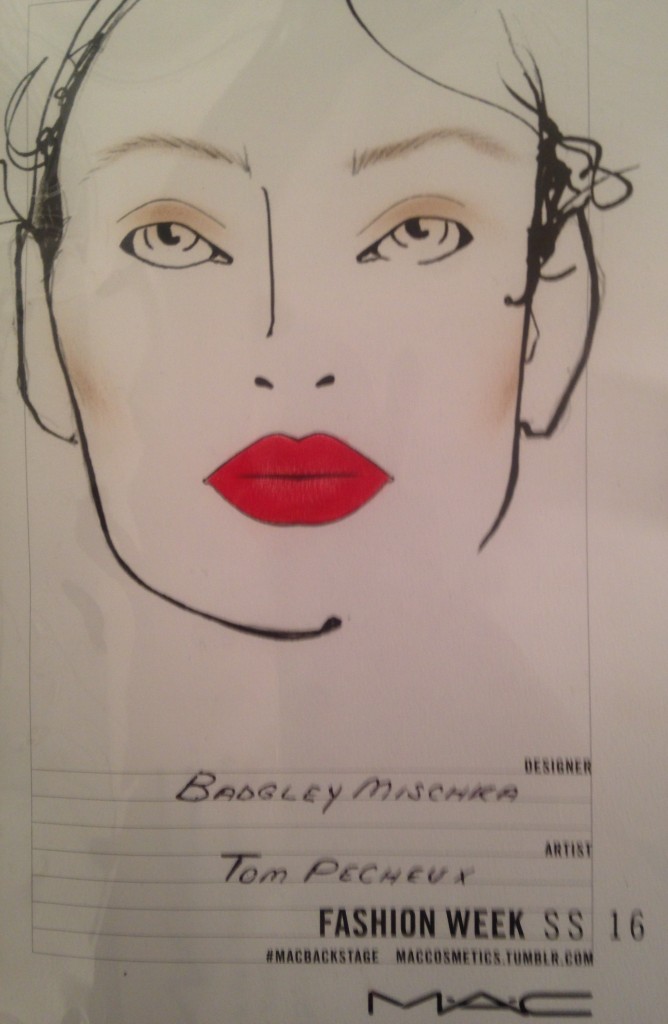 Badgley Mischka Make Up Backstage NYFW SS16- Tom Pecheux For Mac Cosmetics