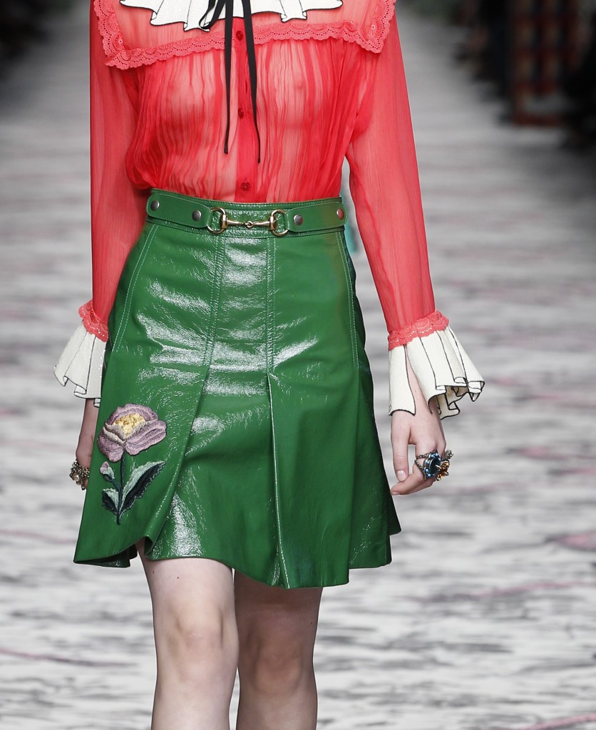 Flower Skirt at Gucci - MFW SS16 MILAN FASHION WEEK FASHION