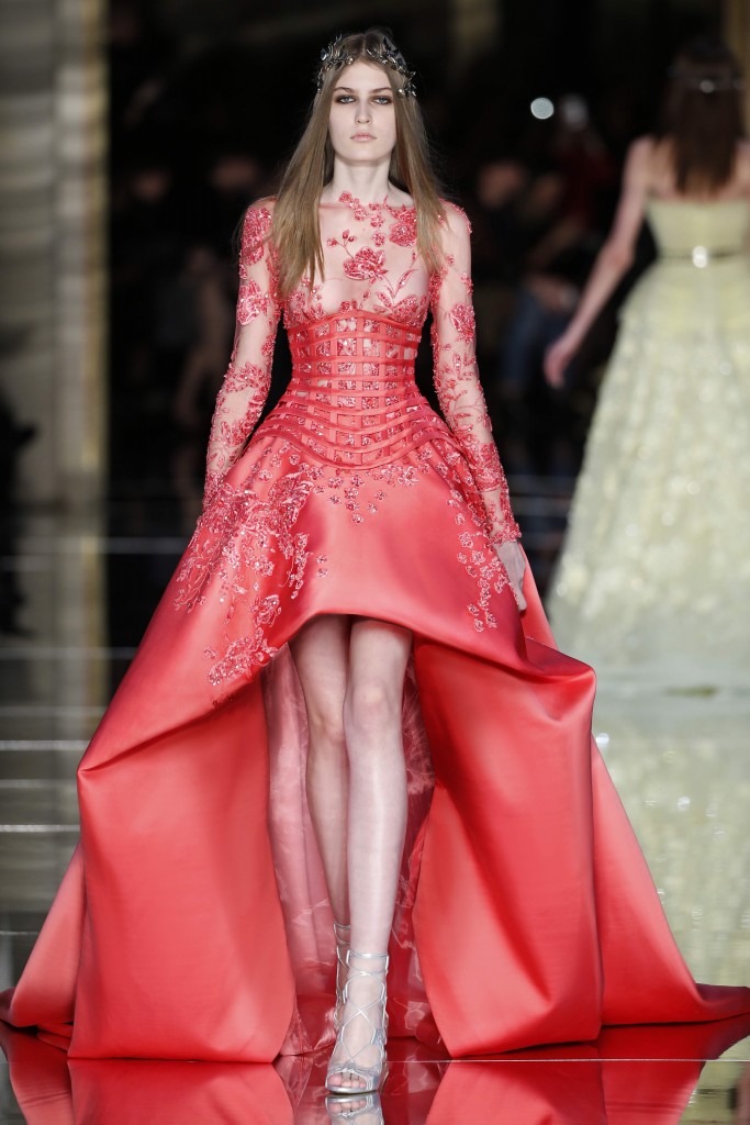 Zuhair Murad Couture SS16 Paris PFW Red Dress Runway
