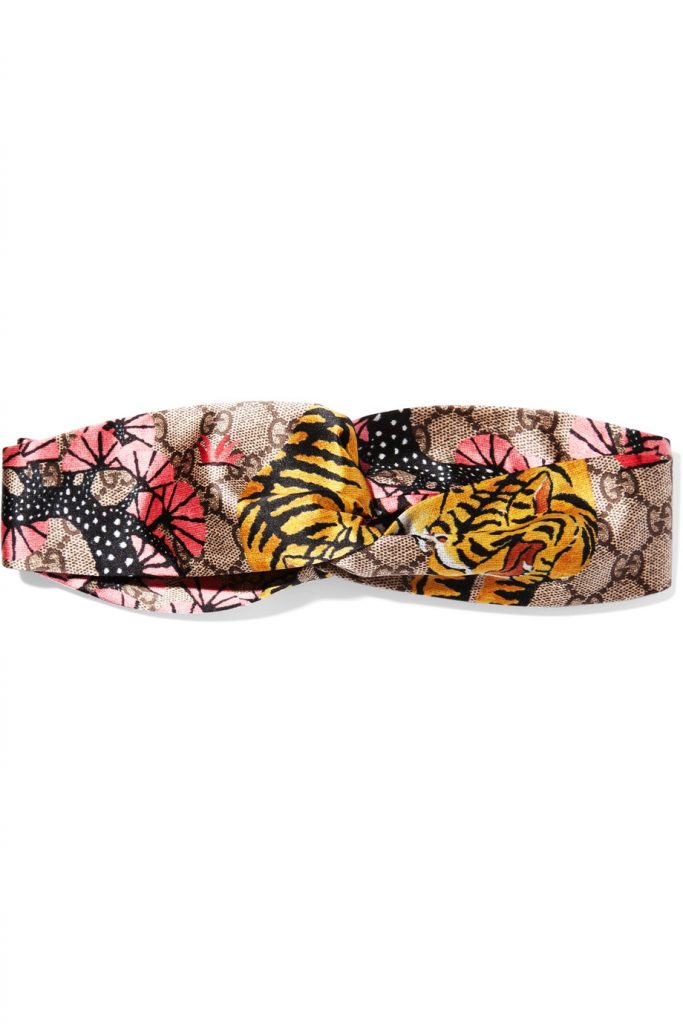 Gucci Twisted printed duchesse silk-satin headband