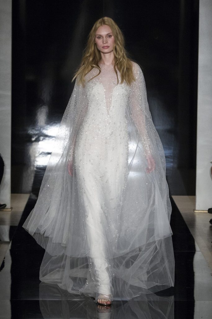 Capes- Reem Acra wedding dress bridal trend SS17